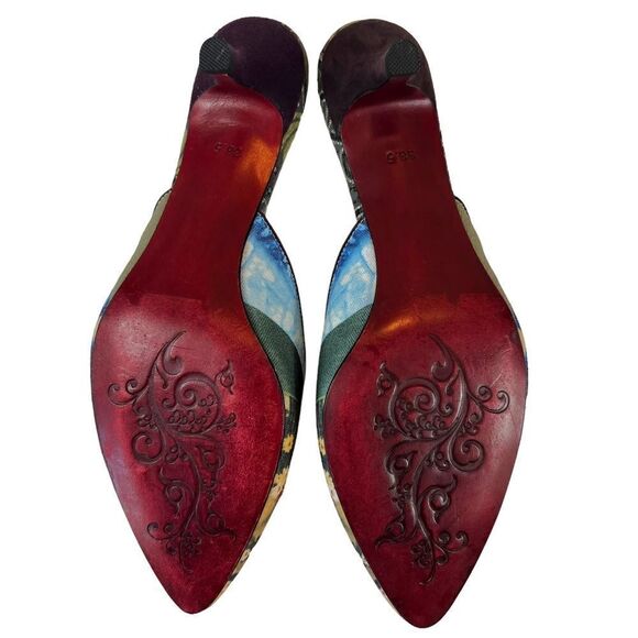 Rare Suzhou Cobblers “In The Mood” Green Wool Felt Handmade Kitten Heel - Picture 8 of 12